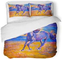 rouihot Duvet Cover Set King Size Original Oil Painting of Running Horse Modern  - Compare price