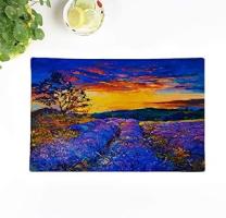 Topyee Placemats Set of 8 Original Modern Art Beautiful Lavender Field at Sunset - Compare price