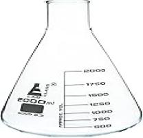 Erlenmeyer Flask  2000ml ~ Borosilicate Glass ~ Narrow Neck  Conical Shape ~ Whi - Compare price