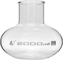 Boiling Flask  2000ml ~ Borosilicate Glass ~ Flat Bottom  Wide Neck ~ Eisco Labs - Compare price