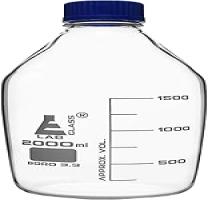 Reagent Bottle  2000ml ~ Transparent with Blue Screw Cap ~ White Graduations ~ B - Compare price