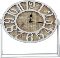 Stratton Home Decor Dominick Wood and Metal White Table Clock  Small - Compare price
