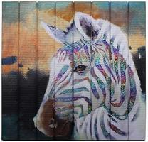 Creative Horse painting Modern Animal Artwork Wall Art Zebra Prints on Ribbon Be - Compare price
